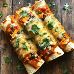 Savory Sweet Potato and Black Bean Enchiladas Delight