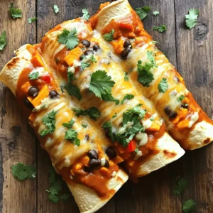 Savory Sweet Potato and Black Bean Enchiladas Delight